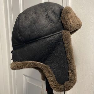 Wolff leather trapper style hat!